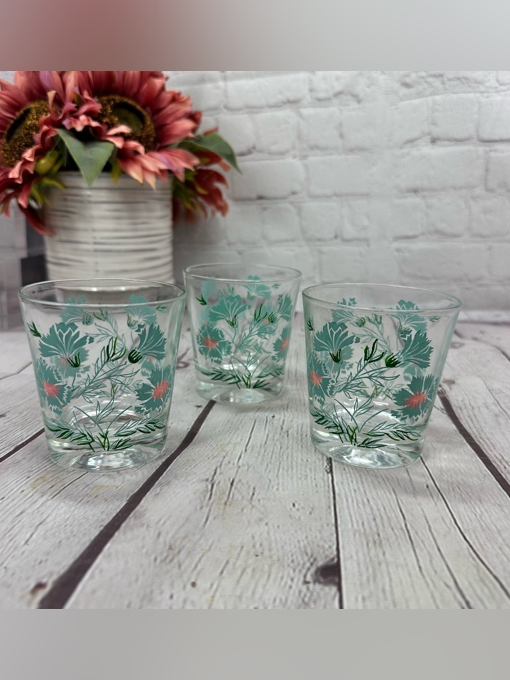 vtg Boutonniere Taylor, Smith & Taylor (Ts&T) 6 Oz Glassware Old Fashioned 3pc